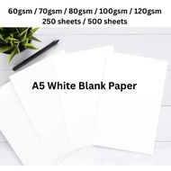 250pcs 500pcs A5 white blank paper 60gsm 70gsm 80gsm 100gsm 120gsm copier paper printing paper photo