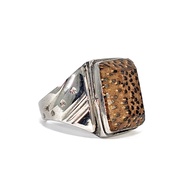 Batu Cincin Fosil Kayu Liwung Lawu Macan Original Dijamin