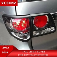 ABS Chrome Black Tail Lights Cover rear lamp Car Accessories For toyota fortuner 2012 2013 2014