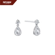 Top Cash Jewellery 10K Lab Grown Dangling Etheral Teardrop Diamond Stud Earrings