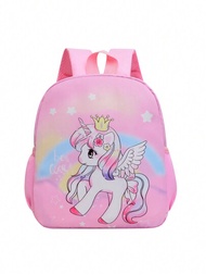 Mochila Infantil Linda Y Simple Con Dibujo De Unicornio, Bolsa Escolar Para Niñas, Liviana Y De Gran Capacidad Para El Jardín De Infancia.