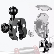 Anti-Theft Aluminum Alloy Motorcycle Handlebar Clamp Mount Base with 17mm/25.4mm TPU Ball for Rails 