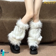 AINTP Winter Leg Warmers - Furry Knitted Plush, Vintage Lolita Style