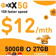 M1 Maxx $12 5G Plan | 500GB Regional Data (SG/MY/ID) / Top Up / Recharge / Renewal