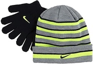 Boy`s Futura Foldover Beanie & Glove 2 Piece Set (Grey(9A2843-023)/Yellow, 8-20)