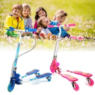 Long Driving Kids Foldable 3 Light up Wheels Tri Slider Motion Winged Push Scooter