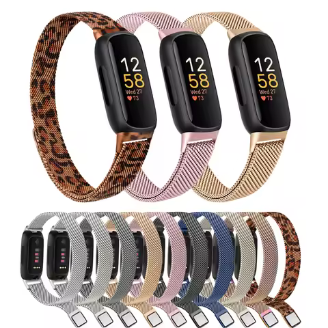 Metal Magnetic Watch Strap for Fitbit Inspire 3 Band Stainless Steel Watchband Bracelet for Fitbit I