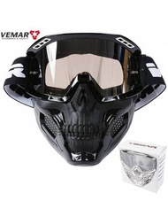 Vemar 可拆卸摩托車頭盔護目鏡騎行眼鏡男士防風防塵摩托車越野面罩護目鏡眼鏡阻擋紫外線