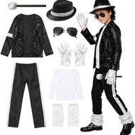 Michael Jackson Kids Cosplay Costume Retro Disco Outfit Stage Role Play Apparel