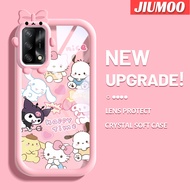 เคส JIUMOO สำหรับ OPPO A74 4G A95 4G A74 F19S F19 5G A54 5G Reno 6 Lite เคสการ์ตูน Kuromi Kitty น่ารักนิ่มสำหรับเลนส์เคสโทรศัพท์โปร่งใสใสกันกระแทกเคสป้องกันซิลิโคน