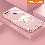 YIWESAN เคสสำหรับ OPPO F9 F9 Pro F7 F5เยาวชน Realme U1 2 Pro เคสลายการ์ตูน Cinnamoroll เคลือบหรูหราทำจากซิลิโคนเคสมือถือขอบสี่เหลี่ยมกรอบชุบป้องกันเลนส์กล้องนิ่มกันกระแทก