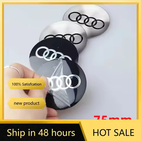 4Pcs 75mm Car Wheel Hub Center Cap Metal Emblem Stickers For Audi A3 A4 A6 A5 Q5 A1 Q7 Q3 Q2 Q8 A7 A