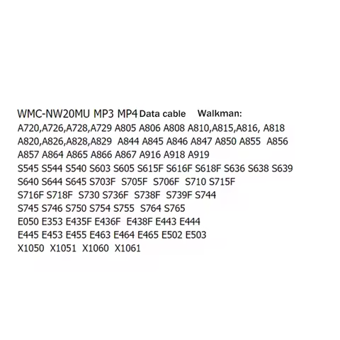 WMC-NW20MU USB Cable Data Pour for Sony MP3 MP4 Walkman NW NWZ Type(1.25M)JAS