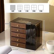 胡桃木紋多層首飾收納盒戒指耳環飾品收納盒珠寶首飾收納盒