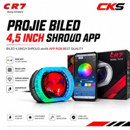 CR7 C662 Projector BiLED RGB 4.5 Inch Blue Lens Hi Low APP Bluetooth Acrylic Shroud Projector Bright