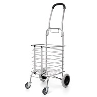 Folding Portable Shopping Basket Cart Trolley Trailer Four Wheels Aluminum Alloy Storage Baskets