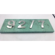 House Number Plate Stainless Steel Shiny Mirror With Green Rust-Proof Edge Folding Aluminum