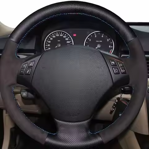 Black Genuine Leather Car decoration Steering Wheel Cover For BMW E90 320 318i 320i 325i 330i 320d X