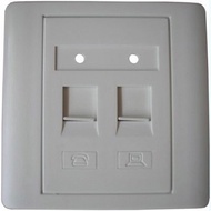 Faceplate 2 Hole Support Modular RJ45 - RJ11