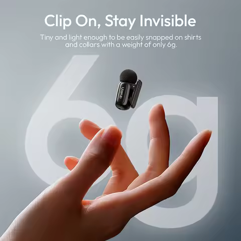 Ulanzi A200 Mini Wireless Lavalier Microphone Lapel Mic 100M Control for Video Recording LiveStreami