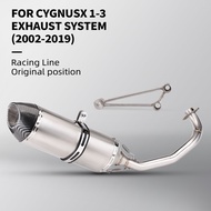 For CYGNUSX1-3 2002-2009 motorcycle exhaust front section full system exhaust kit