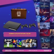 PS3 PLAYBOX AND MONITOR INCLUDES GAME AND STICK