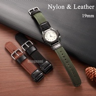 Vintage Military Field Nylon Leather Watch Strap 19mm Durable Wear Resistant Canvas Waterproof Breat