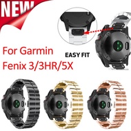 Watchband For Garmin Fenix 5X/Fenix 3/Fenix 3 HR 26mm WidthMetal Band for Garmin with Easy Fit Funct