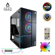 AZZA ATX Mid Tower Tempered Glass ARGB  Gaming Case IRIS 330DF With RF Remote control – Black