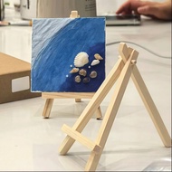 1 Giá vẽ bằng gỗ thông tự nhiên mini, cao 4,72 inch và rộng 2,76 inch, phù hợp với tranh canvas nhỏ,