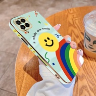 For Samsung Galaxy M33 M23 5G M62 F62 M22 M12 Luxury Plating TPU Softcase Rainbow Pattern Back Cover
