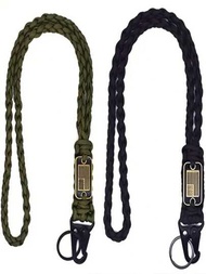 編織降落傘繩美國國旗鑰匙扣,重型生存救生項鍊鑰匙扣,適用於戶外活動
