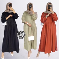 OV Shafa Midi Dress RAYON TWILL PREMI | DRESS Busui &amp; Non Busui / Midi