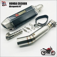 ท่อแต่ง ปลายท่อแต่ง เซตท่อ CB300R ปลายท่อ Akrapovic ยาว14นิ้ว โต 3.5 นิ้ว สวมคอ 2 นิ้ว พร้อมสลิปออนตรงรุ่น