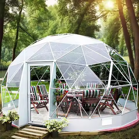 2024 Luxury Glamping Tent with Glass Dome and Geodesic Dome for Outdoor Events