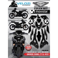 VELOZI YAMAHA Y16 Y16ZR MOVISTAR METALIC /BLACK BODY COVER SET -STICKER TANAM