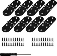 Sxutop Pack of 8 Black Hinges with Screws and Screwdriver 270 Degree Door Hinge for Table Metal Hing