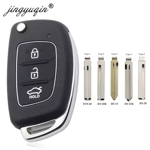 jingyuqin 10X HY15/HY20/TOY40 Flip Remote Key Shell Fob For Hyundai Solaris ix35 ix45 ELANTRA Santa 