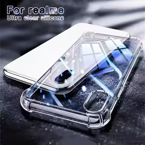 Shockproof Clear Cover Case For Realme Gt Neo 2 3 3t 5 6 Q3 7 8 9 10 Por Plus 8i 9i X2 X3 Superzoom 