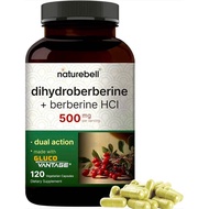 NatureBell Dihydroberine with Berberine HCl 500mg 120 Capsules
