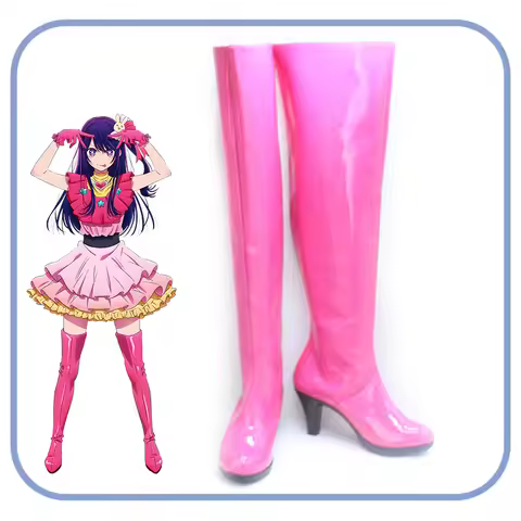 New Hoshino Ai Cosplay Women Pink Boots Anime Idol Stage Singing Cosplay Shoes