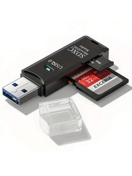 1入組usb 2.0讀卡器,可讀micro-sd卡/sd卡,相機記憶卡讀卡器,筆記本電腦讀卡器