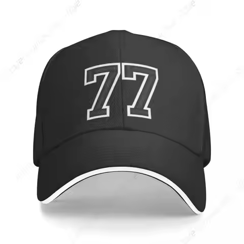New 77 Black Jersey Sports Number seventy-seven Football 77 Baseball Cap sun hat Fashion Beach Women