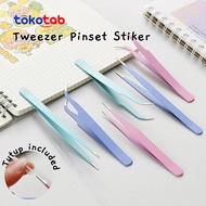 Tokotab - Straight Bent Tweezer Tweezers/Eyelash Tweezers/Journal Sticker Tweezers/Eyelash Extension Multipurpose Tweezers Tweezer Tweezers/Sticker Tweezers