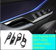 YAE Carbon fibre Accessories For Toyota CHR 2017 2018 2019 2020 Inner Door Handle Bowl Frame/Air Condition AC Vent Outlet Cover Trim O31