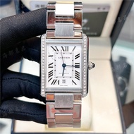 Cartier Large Size Swiss Tank Watch Rear Diamond Men's Fully Automatic Wrist Watch Series Mechanical