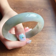 飄花翡翠手鐲 | 18.5圍 | 天然緬甸玉翡翠A貨 | 送禮