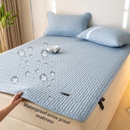Waterproof Mattress with Elastic Band,Summer Mat Kit Cooling Feel Bed Pad,Air-conditioning Mattress 