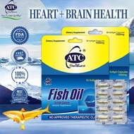 ATC Fish Oil 1000mg Softgels Omega 3 Health Supplements for Adult High Purity Heart Brain Health