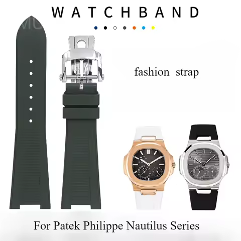 For Patek Philippe Fluororubber Nautilus Series 5711/5712/5726/5980 Original Elegant Watch Strap wit
